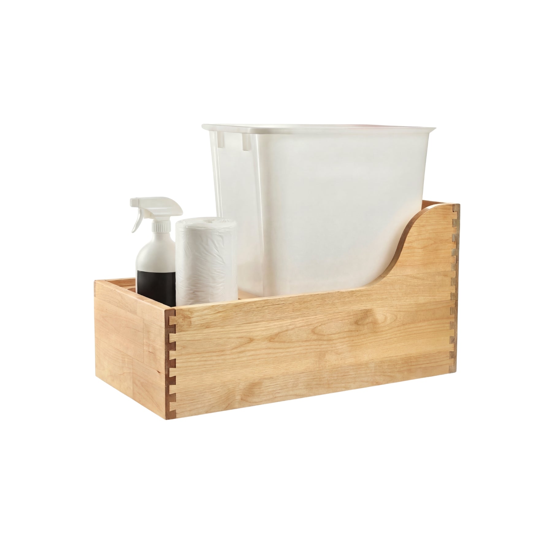 Single Waste Bin-35 Quart Birch Wood